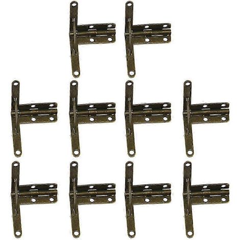 Lot de 10 charnières de support pour couvercle de boîte à bijoux/montres anciennes en bois, quincaillerie pour meubles, bronze vert (1/5)