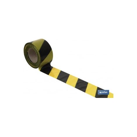 Ruban de balise jaune/noir 50 mm x 100 m