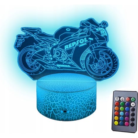 Lámpara LED 3D para motocicleta con control remoto: decoración e iluminación efectivas. (1/5)