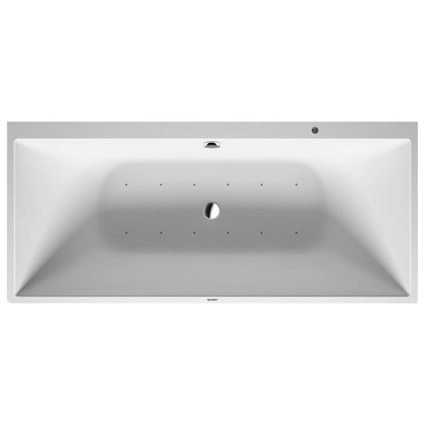 Duravit Whirlpool DuraSquare DuraSolid A 1800x800mm DuraSolid A angle droit avec deux couvercles inclinés à l'arrière, sans couture, cadre, ensemble de vidange et trop-plein, Airsystem - 760428000AS00