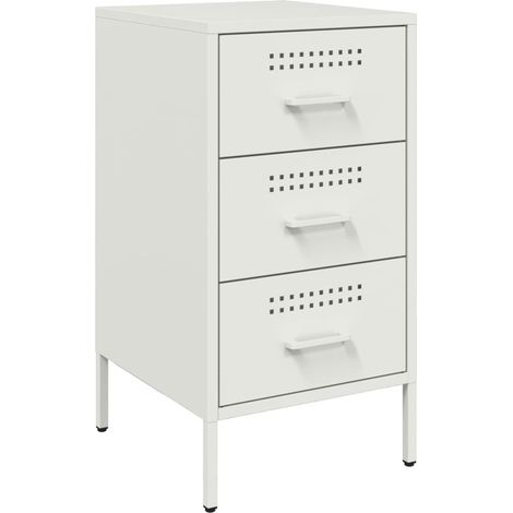 Maison Exclusive - Nachttisch Weiß 36x39x68 cm Stahl