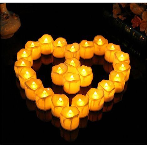LED Candles, Realistic Flameless Wax Candles with Timer and Batteries Included, Perfect for Weddings, Parties and Christmas [24 Pack/Warm White, 3.6 x 4.3 cm] (1/4)