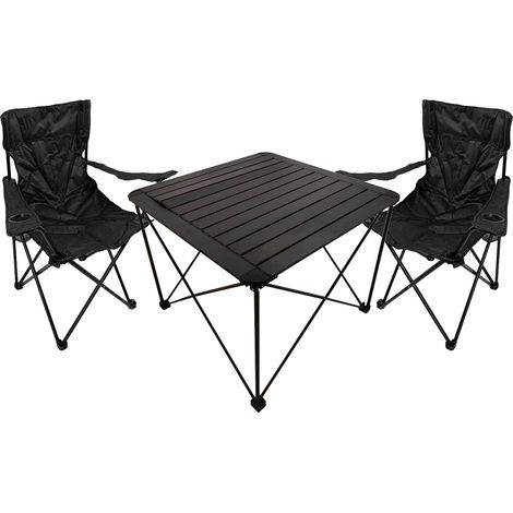 3tlg Campingmöbel Set Anglerstühle-MCM3001+2xMPO2430-schwarz (1/5)
