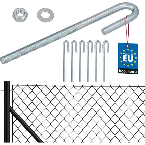 KOTARBAU® Lot de 6 Tendeur Grillage M8, Tendeur Cable pour Clôture, Acier Galvanisé, Crochet Fileté avec Écrou et Rondelle, Tendeur Fil de Fer, Argenté, Ouvert (1/5)