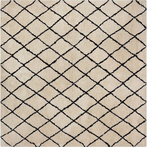 Tappeto beige-nero 200 x 200 cm Midyat