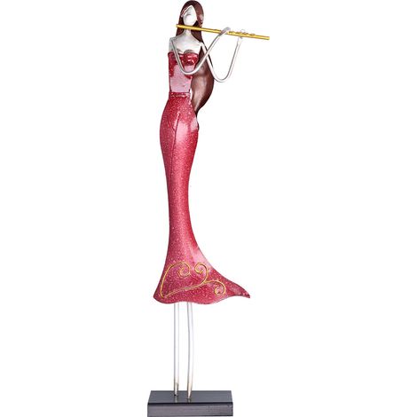 Statue de Jeune Fille Flûtiste, Figurine Musicienne Décor Bureau ou Maison, Cadeau pour Amateurs de Musique (1/5)