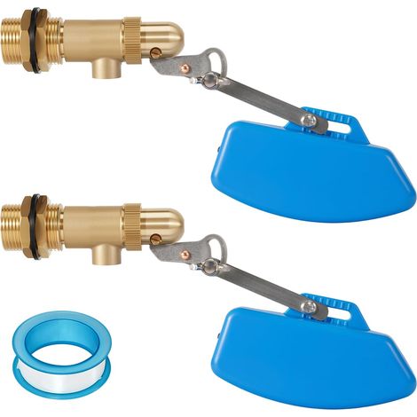 Vanne à Flotteur en Laiton 3/4 Pouces Contrôle Automatique du Niveau pour Étang, Ferme, Chèvre, Cheval, Bétail, Abreuvoir, Piscine, Vanne à Flotteur pour Voiture, Lot de 2 (1/5)