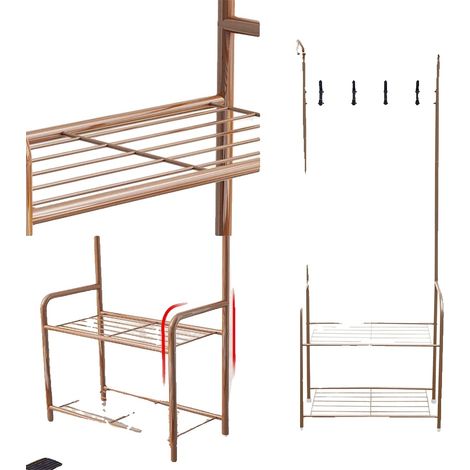 Appendiabiti, robusta struttura in metallo, design aperto, kaki scuro (1/2)