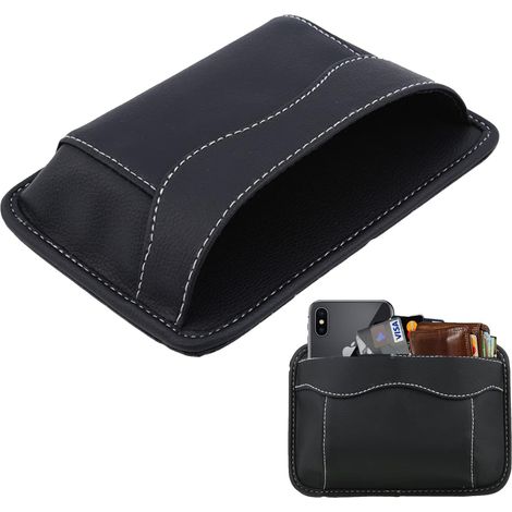 Scatola portaoggetti per console auto, organizer per spazio auto in pelle PU, tasche laterali per riporre penna, telefono, chiavi, occhiali nello spazio tra i sedili dell'auto.