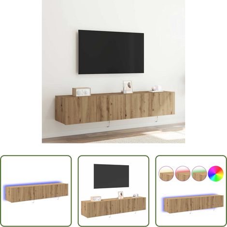 vidaXL Holzregal -  TV-Wandschrank Wandmontiert 2 pcs Artisan-Eiche 80 x 35 x 31 cm (1/5)