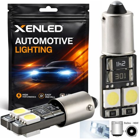 2 x AMPOULES 4 LEDS SMD CANBUS - H6W BAX9S Anti Erreur au tableau de bord - Blanc 12V (1/5)