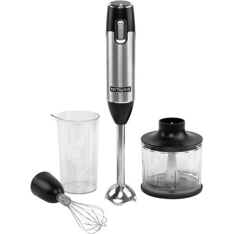 Mixeur Plongeant -600 W-variateur Vitesses -pied Métal-bol Hachoir-fouet-inox - Muse (1/5)