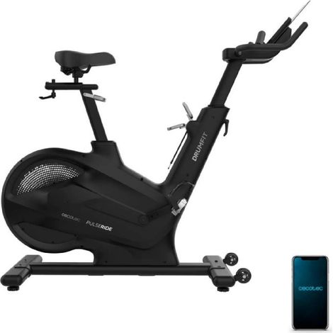Cecotec Bicicleta Estática Indoor Drumfit PulseRide. Volante de Inercia 20kg, Resistencia Magnética 16 Niveles, Pantalla LED (1/4)