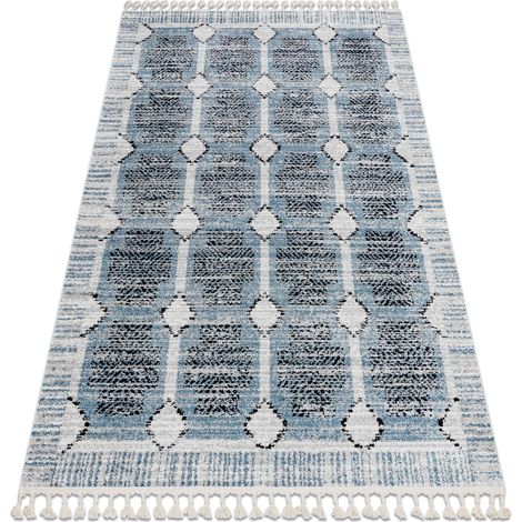 Modern carpet BELLE BR22A beige / blue Fringe beige 180x270 cm