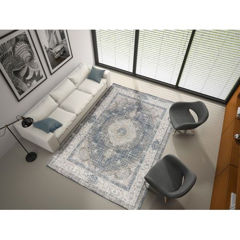 ATTICGO Tapis vintage lavable NEILA 06 Gris 160x230 cm (1/5)