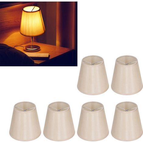 BelleRise – 6er-Set Stofflampenschirme – PX15 – 6er-Set, sanftes Licht – Wohn-/Schlafzimmer – 9,5 x 14,3 x 13 cm (1/5)