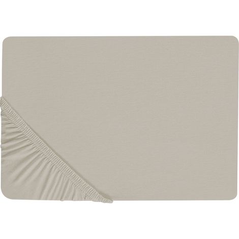 Spannbettlaken JANBU Baumwolle 140 x 200 cm Taupe