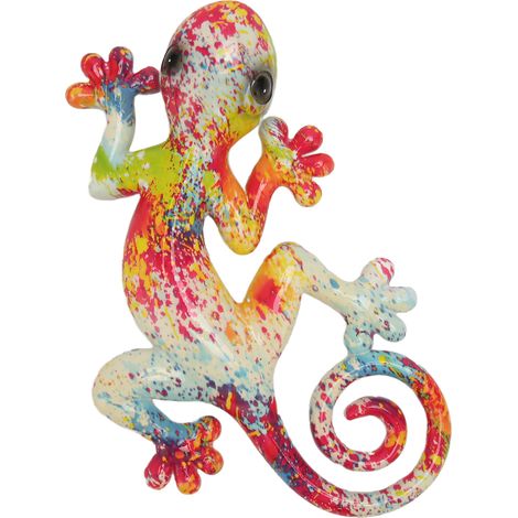 Décor mural lézard 3D peint main pour porte de réfrigérateur, clôture et porche - Art mural colorfast porte-bonheur LM9001A (1/5)