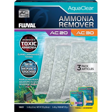 Pack ahorro eliminador de amoniaco para filtro AquaClear Fluval AC - Pack de 3