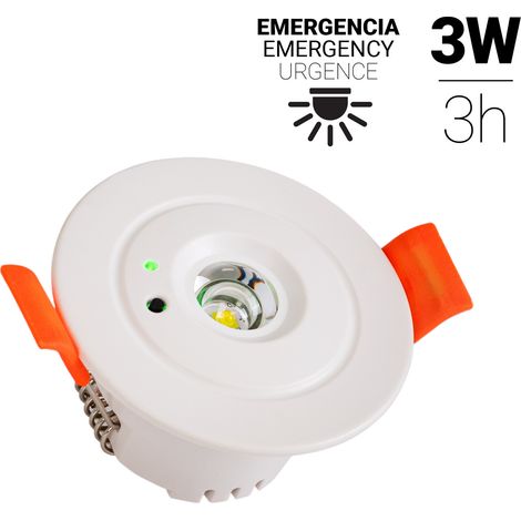 Lampada di emergenza 3W tipo Downlight - 3 ore di autonomia - Ø60mm (1/5)