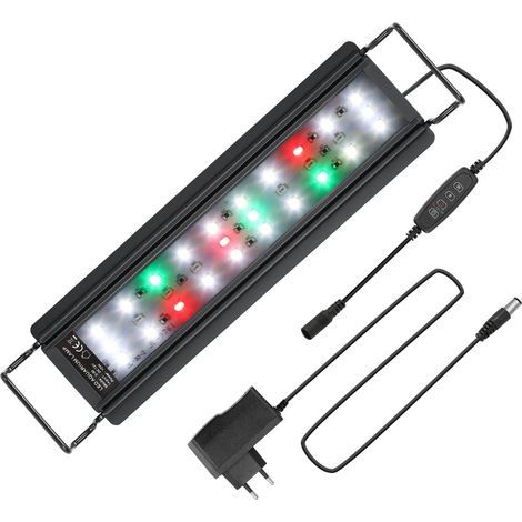 x 10W LED-Aquarienleuchte, RGB, einstellbare Helligkeit, Timer, ausziehbare Halterung, für Aquarien von 30 cm bis 45 cm (1/5)