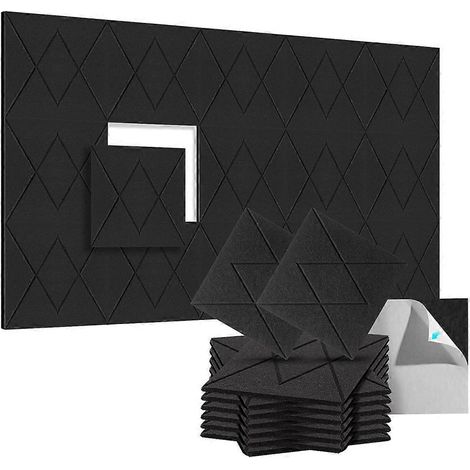 Lot de 12 panneaux acoustiques en mousse 12x12x0,4 pouces, pour murs, maison, bureau -A-- (1/5)