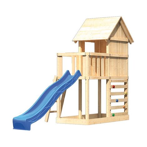Akubi Stelzenhaus Frieda natur Rut. blau+Kletterwand