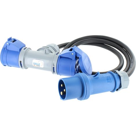 CEE 230 V 2-Fach Verteiler KALLE Blue Länge 2,5mm² 1,5 Meter (1/2)