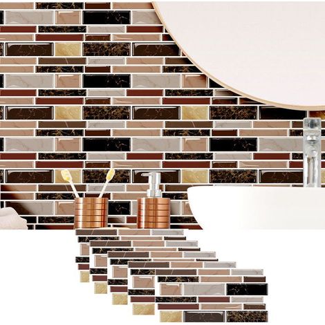 24pcs Stickers Muraux Cuisine,25X12cm Stickers Carrelage Imperméable PVC Autocollants Carreaux Carrelage Adhesif Mural (1/5)