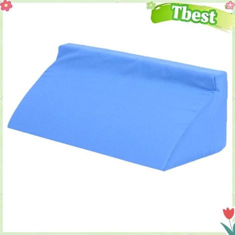 Tbest Oreiller de coin de lit Oreiller triangulaire bleu en mousse avec fermeture éclair manutention elingue Bleu 50X25X15cm (1/5)