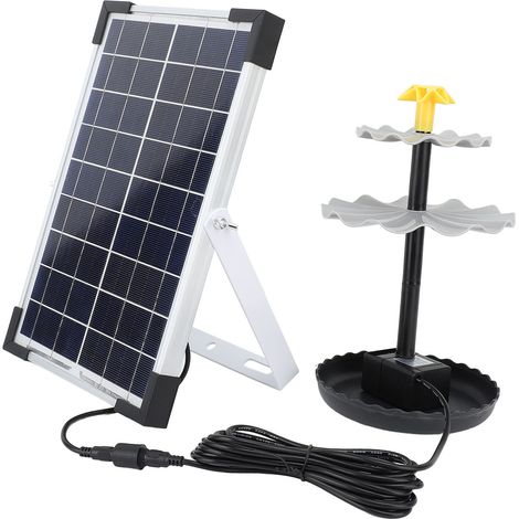 Kit pompe à eau solaire débit 200 L/h élévation 150 cm pompe à fontaine pour jardin arrière-cour piscine aquarium abreuvoir oiseaux (1/5)
