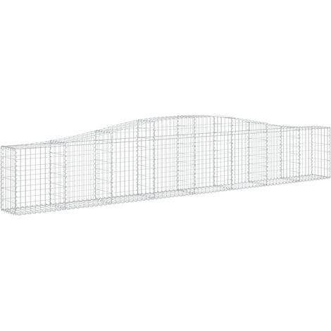 vidaXL Arched Gabion Basket 400x30x60/80 cm Galvanised Iron