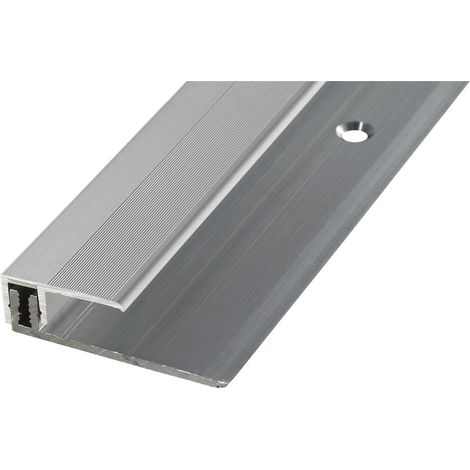 Abschlussprofil PROLINE PROVARIO Uni, 7-18 mm, Aluminium, 100 cm, breites Basisprofil, eloxiert Silber (1/3)