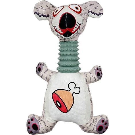 Cartoon Animal Jouet pour chien – TPR nettoyage des dents et sonore – pour résistant aux morsures jeu interactif – Blanc (1/5)