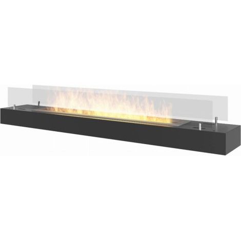 FIREBOX 120 - Biocamino freestanding Inserto a bioetanolo da appoggio nero con Vetro protettivo (1/5)