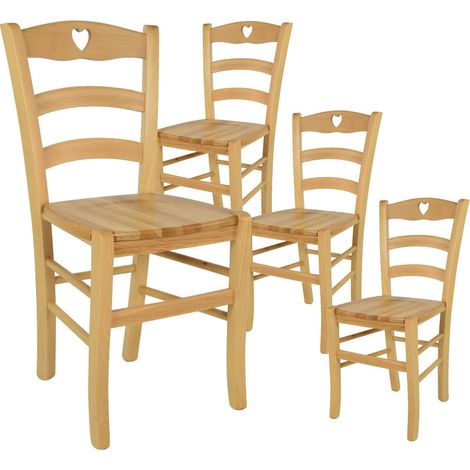 NAPLES - Lot de 4 Chaises Naturelles et Assises en Bois (1/2)