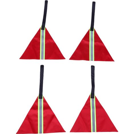 Ortviai Drapeaux de Sécurité Réfléchissants Rouges pour Remorques – 4 pièces, tissu Oxford imperméable, 30 x 25 cm
