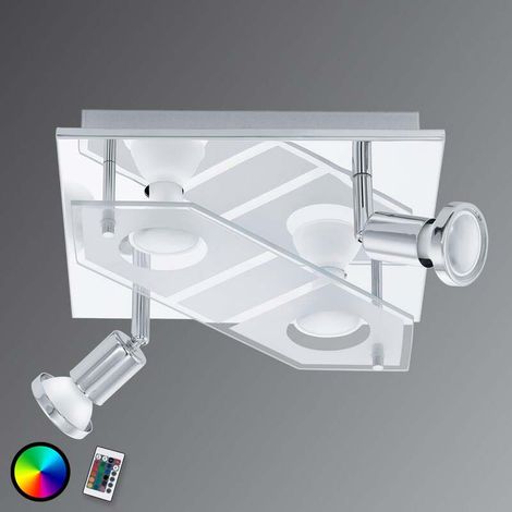 [GEBRAUCHT] B-Ware Eglo Deckenleuchte Cabo-C LED RGBW Lampe dimmbar chrom/weiß 25x25cm 880 Lumen (1/2)