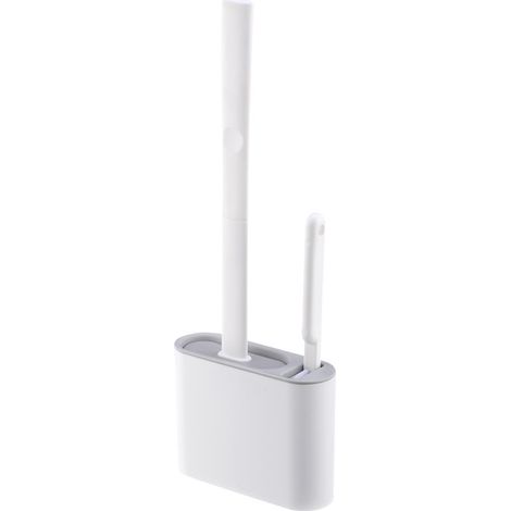 Brosse de Toilette en Silicone et Brosse de Nettoyage, Brosses WC avec Long Manche, avec Support Mural (1/5)