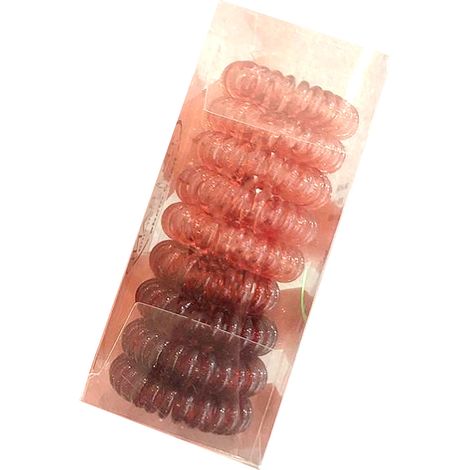 Élastiques à cheveux en spirale, confortables et en forme de cordon de téléphone, pour filles, couleur café dégradé. (1/5)