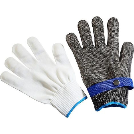 1 Paire Gants anti-coupures, fil acier inoxydable, protection mains, taille très grande, abattage poisson (1/5)