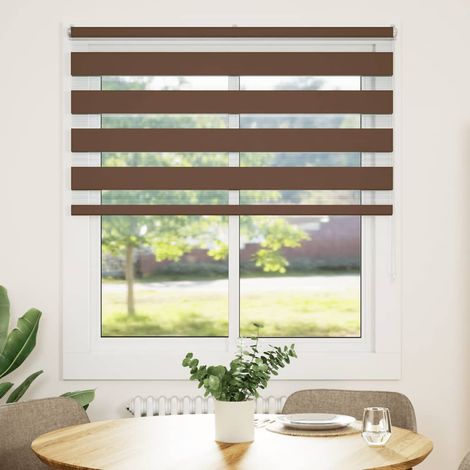 Maison Exclusive - Estor cebra marrón 130x150 cm tejido ancho 125