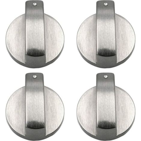 Ulisem4 Stück Herdknöpfe, Gasherdknöpfe, Metall-Gasherdknöpfe, Gasherdknopf-Steuerung, Metall-Herdknöpfe für die Küche, 6 mm (1/4)