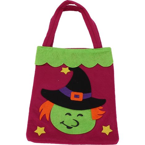 Wiederverwendbare Halloween-Tragetasche mit Henkeln für Thanksgiving und den Alltag. Hexenmotiv. (1/5)