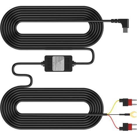Câble d'alimentation USB de type C 12 V 24 V vers 5 V/3 A pour caméra de voiture avec protection basse tension et adaptateurs de fusibles (1/5)