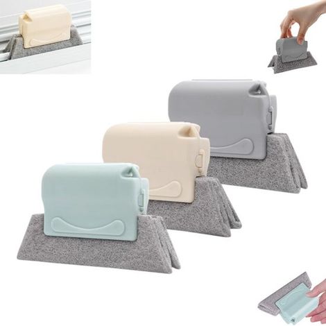 3-teiliges Set – Fensterrahmen-Reinigungsbürste – Grau – Blau – Beige – Fensterschienen-Reinigungsbürste – Schiebetürschienen-Reinigungsbürste – Reinigungsbürste (1/5)