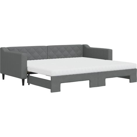 Maison Exclusive - Tagesbett Ausziehbar mit Matratzen Dunkelgrau