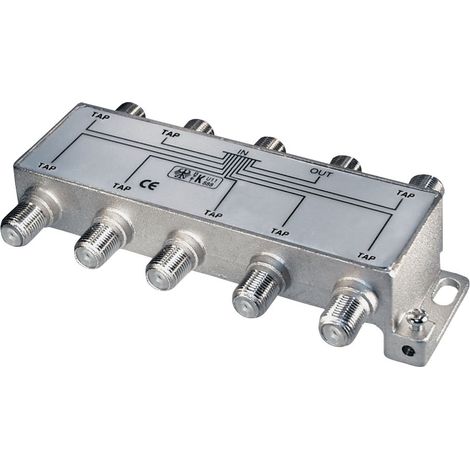 Rubinetti Rubinetto a 8 vie, schermatura 120 db, per segnali digitali, f-jack - 7x f-jack, alta qualità digitale serie, 5 -- 1000 mhz, perdita passante a 500 mhz: 1,4 db, perdita del rubinetto a 500 m