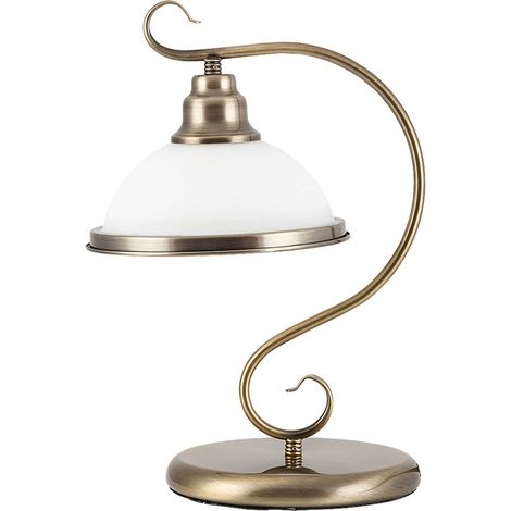 lampada da tavolo Elisett vetro metallo bronzo / bianco B: H 25 centimetri: 39 centimetri con interruttore incorporato (1/5)