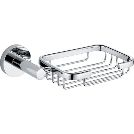 Porte Savon avec Support, Porte-Papier Mural en Laiton, Chrome (1/5)